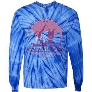 Bigfoot Great Smoky Mountain Wilderness Sasquatch Gift Tie-Dye Long Sleeve Shirt