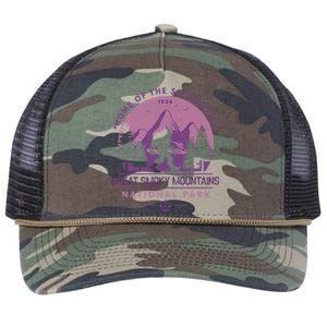 Bigfoot Great Smoky Mountain Wilderness Sasquatch Gift Retro Rope Trucker Hat Cap