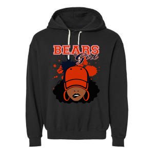 Bears Girl Sports Fan Team Spirit Garment-Dyed Fleece Hoodie