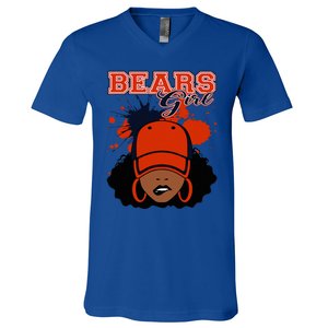 Bears Girl Sports Fan Team Spirit V-Neck T-Shirt