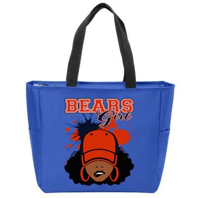 Bears Girl Sports Fan Team Spirit Zip Tote Bag