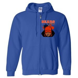 Bears Girl Sports Fan Team Spirit Full Zip Hoodie