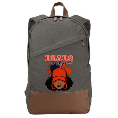 Bears Girl Sports Fan Team Spirit Cotton Canvas Backpack