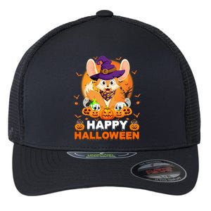 Boo Ghost Scary Pumpkin Moon Witch Fennec Fox Halloween Gift Flexfit Unipanel Trucker Cap