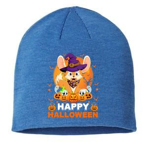 Boo Ghost Scary Pumpkin Moon Witch Fennec Fox Halloween Gift Sustainable Beanie