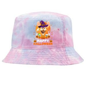 Boo Ghost Scary Pumpkin Moon Witch Fennec Fox Halloween Gift Tie-Dyed Bucket Hat