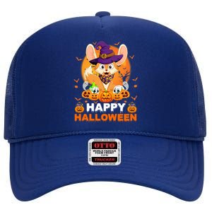 Boo Ghost Scary Pumpkin Moon Witch Fennec Fox Halloween Gift High Crown Mesh Back Trucker Hat