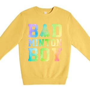 Badminton Graphic Shuttlecock Badminton Player Sport Cool Gift Premium Crewneck Sweatshirt