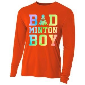 Badminton Graphic Shuttlecock Badminton Player Sport Cool Gift Cooling Performance Long Sleeve Crew