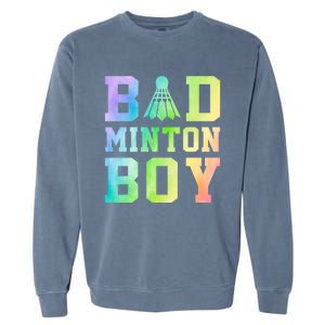 Badminton Graphic Shuttlecock Badminton Player Sport Cool Gift Garment-Dyed Sweatshirt