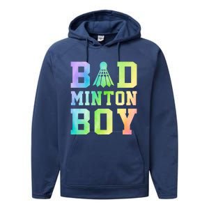 Badminton Graphic Shuttlecock Badminton Player Sport Cool Gift Performance Fleece Hoodie