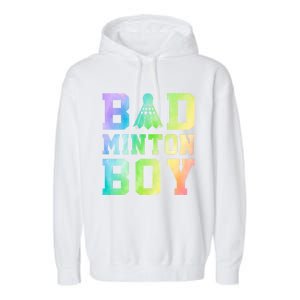 Badminton Graphic Shuttlecock Badminton Player Sport Cool Gift Garment-Dyed Fleece Hoodie