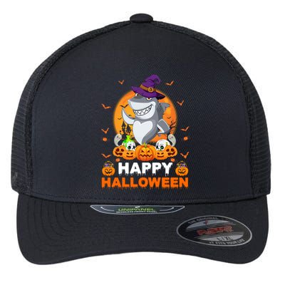 Boo Ghost Scary Pumpkin Moon Witch Shark Halloween Gift Flexfit Unipanel Trucker Cap