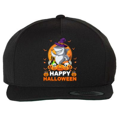 Boo Ghost Scary Pumpkin Moon Witch Shark Halloween Gift Wool Snapback Cap