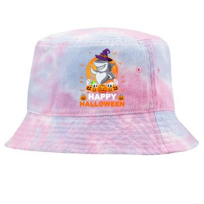 Boo Ghost Scary Pumpkin Moon Witch Shark Halloween Gift Tie-Dyed Bucket Hat