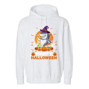 Boo Ghost Scary Pumpkin Moon Witch Shark Halloween Gift Garment-Dyed Fleece Hoodie