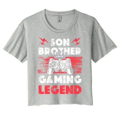 Brother Gaming Son Brother Gaming Legend Gaming Brothers Gift Women's Crop Top Tee