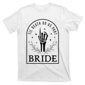 Bride Groom Skeleton Gothic Halloween Engagement Wedding T-Shirt