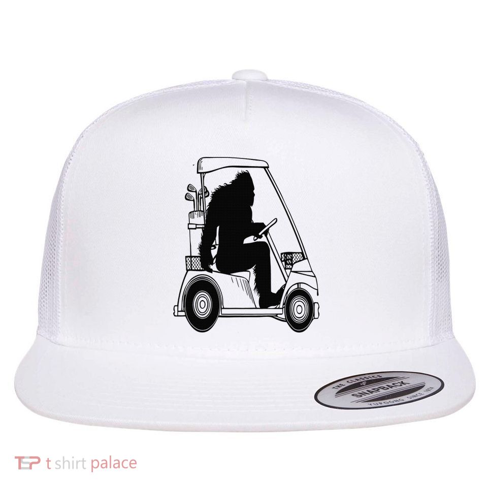Bigfoot Golf Tee Sasquatch Driving Golf Flatbill Hat