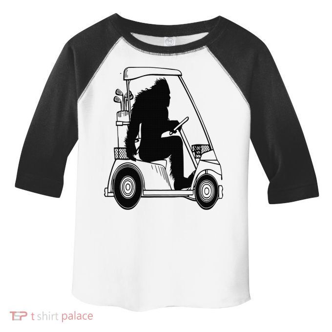 Bigfoot Golf Tee Sasquatch Driving Golf Toddler Fine Jersey T-Shirt