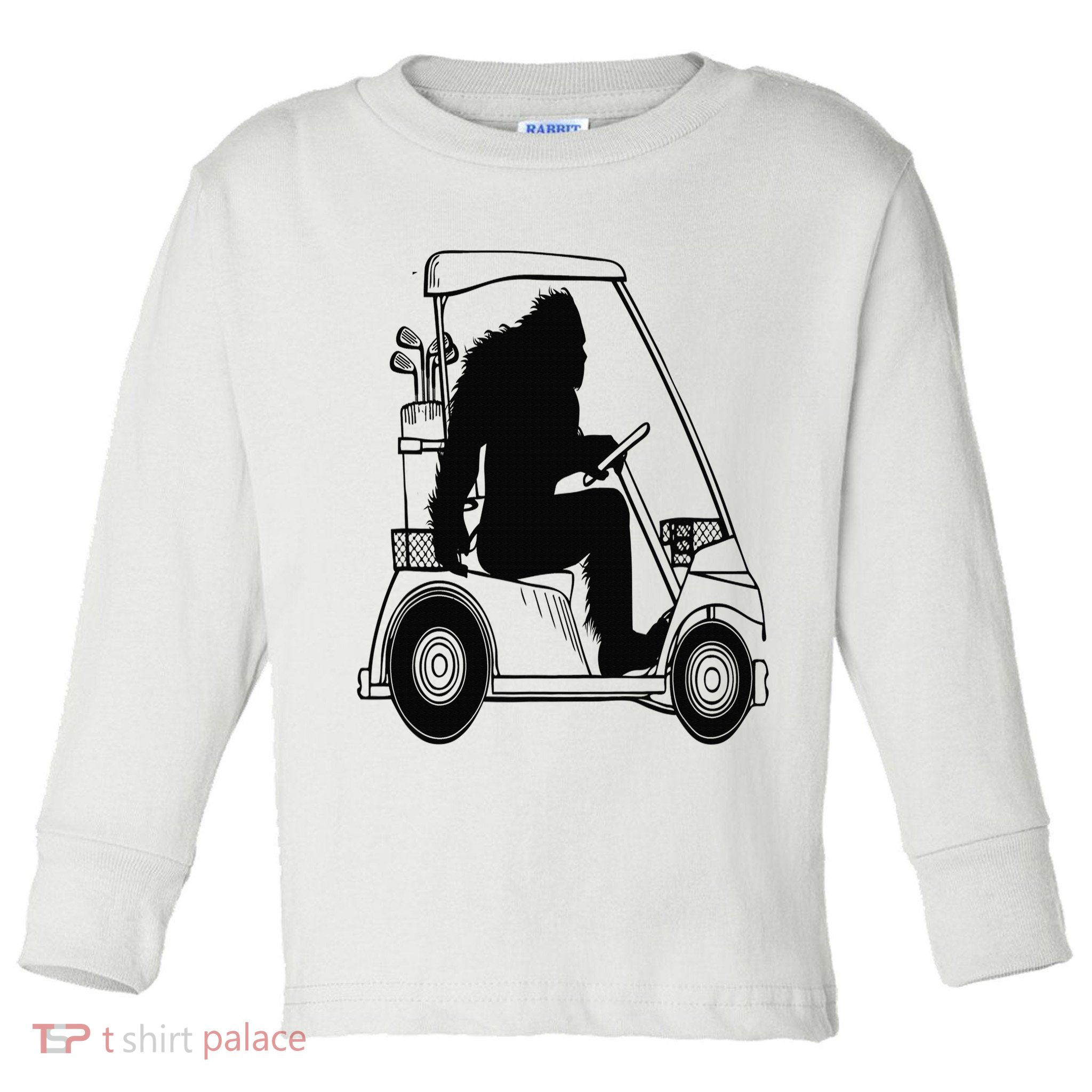 Bigfoot Golf Tee Sasquatch Driving Golf Toddler Long Sleeve Shirt