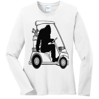 Bigfoot Golf Tee Sasquatch Driving Golf Ladies Long Sleeve Shirt