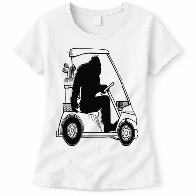 Bigfoot Golf Tee Sasquatch Driving Golf Womens T-Shirt