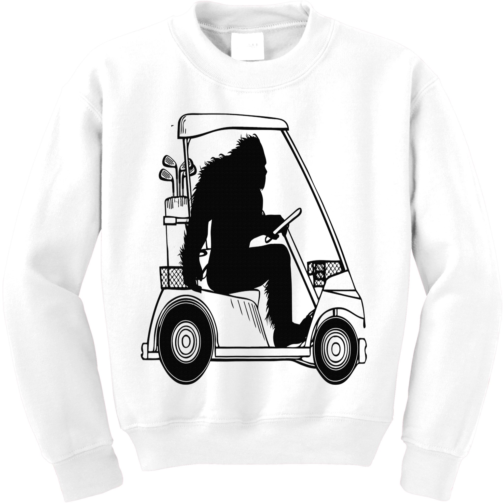 Bigfoot Golf Tee Sasquatch Driving Golf Kids Sweatshirt