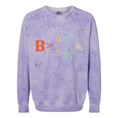 Be Greater Than Average Funny Math Teacher Nerd Colorblast Crewneck Sweatshirt