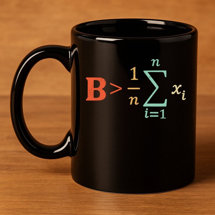 Be Greater Than Average Funny Math Teacher Nerd 11oz C Handle Ceramic Mug