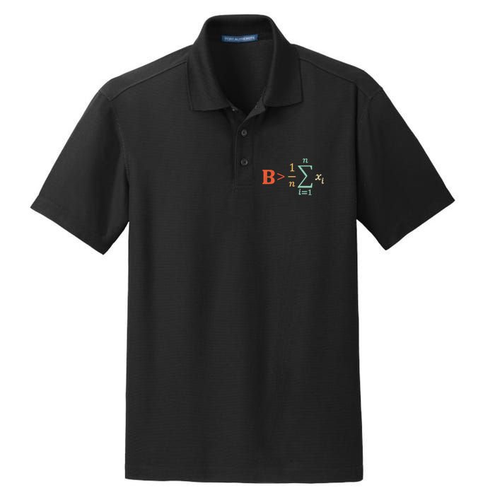 Be Greater Than Average Funny Math Teacher Nerd Dry Zone Grid Polo