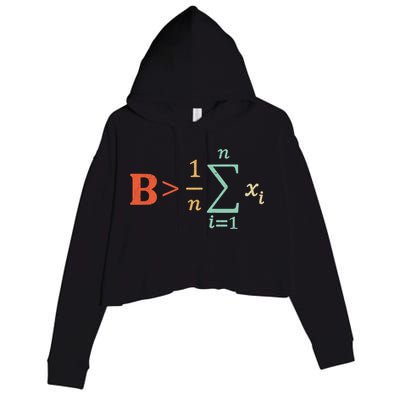 Be Greater Than Average Funny Math Teacher Nerd Crop Fleece Hoodie