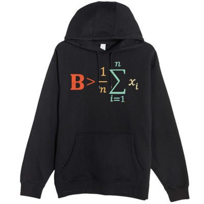 Be Greater Than Average Funny Math Teacher Nerd Premium Pullover Hoodie
