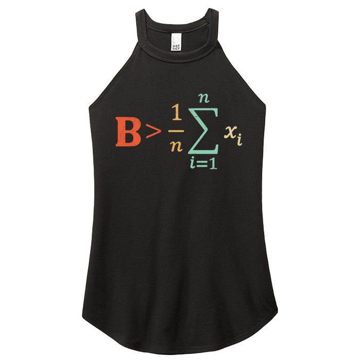 Be Greater Than Average Funny Math Teacher Nerd Women's Perfect Tri Rocker Tank