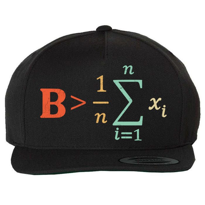 Be Greater Than Average Funny Math Teacher Nerd Wool Snapback Cap