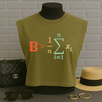 Be Greater Than Average Funny Math Teacher Nerd Garment-Dyed Women's Muscle Tee