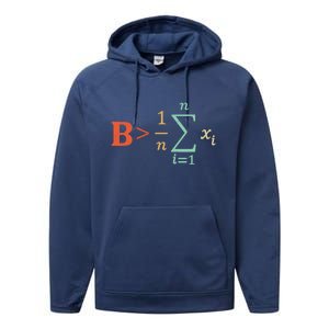 Be Greater Than Average Funny Math Teacher Nerd Performance Fleece Hoodie