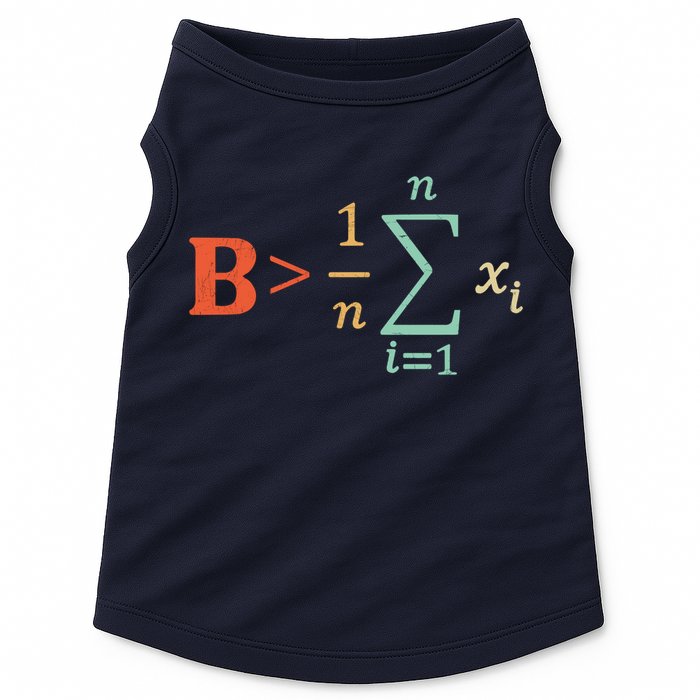Be Greater Than Average Funny Math Teacher Nerd Doggie Tank