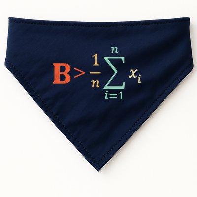Be Greater Than Average Funny Math Teacher Nerd USA-Made Doggie Bandana