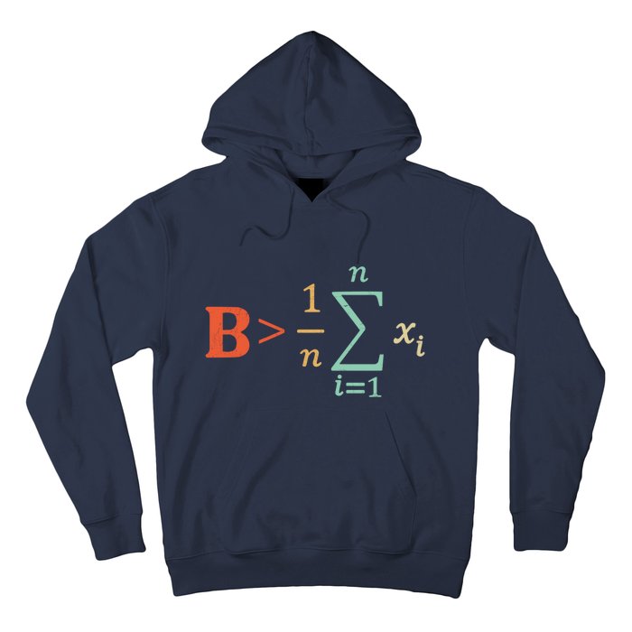 Be Greater Than Average Funny Math Teacher Nerd Hoodie