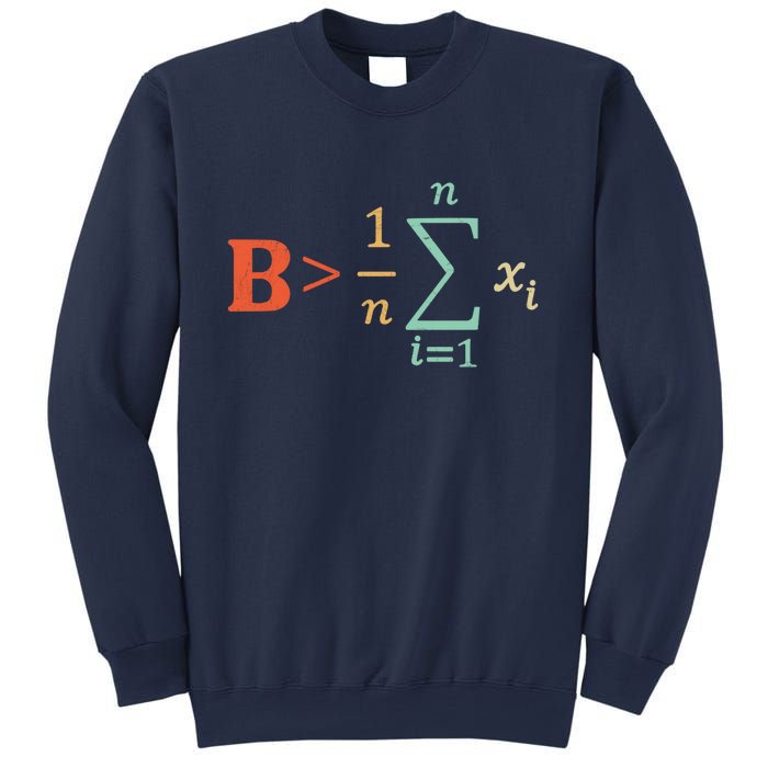 Be Greater Than Average Funny Math Teacher Nerd Sweatshirt