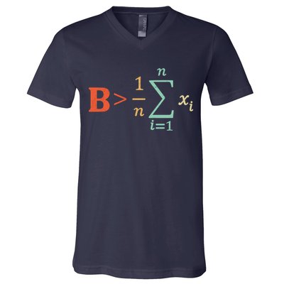 Be Greater Than Average Funny Math Teacher Nerd V-Neck T-Shirt