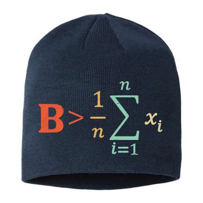 Be Greater Than Average Funny Math Teacher Nerd Sustainable Beanie