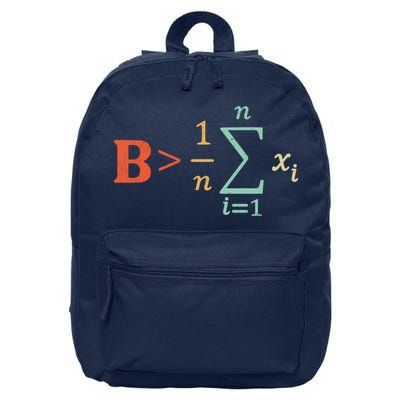 Be Greater Than Average Funny Math Teacher Nerd 16 in Basic Backpack