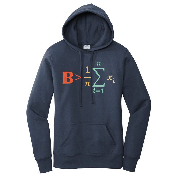 Be Greater Than Average Funny Math Teacher Nerd Women's Pullover Hoodie