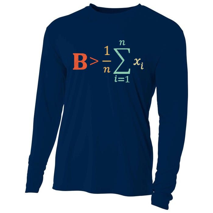 Be Greater Than Average Funny Math Teacher Nerd Cooling Performance Long Sleeve Crew