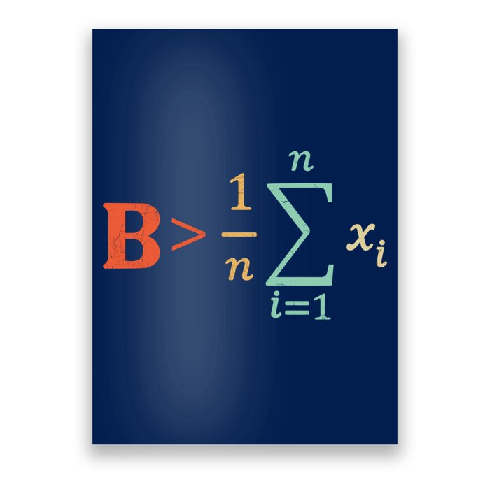 Be Greater Than Average Funny Math Teacher Nerd Poster