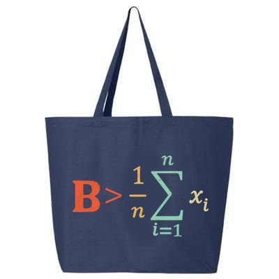 Be Greater Than Average Funny Math Teacher Nerd 25L Jumbo Tote