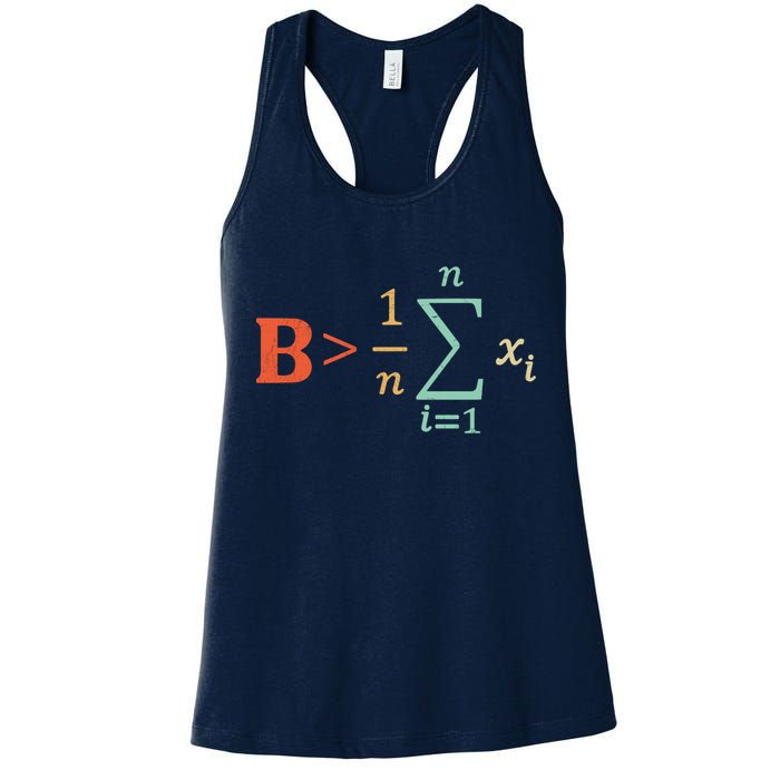 Be Greater Than Average Funny Math Teacher Nerd Womens Tank Top
