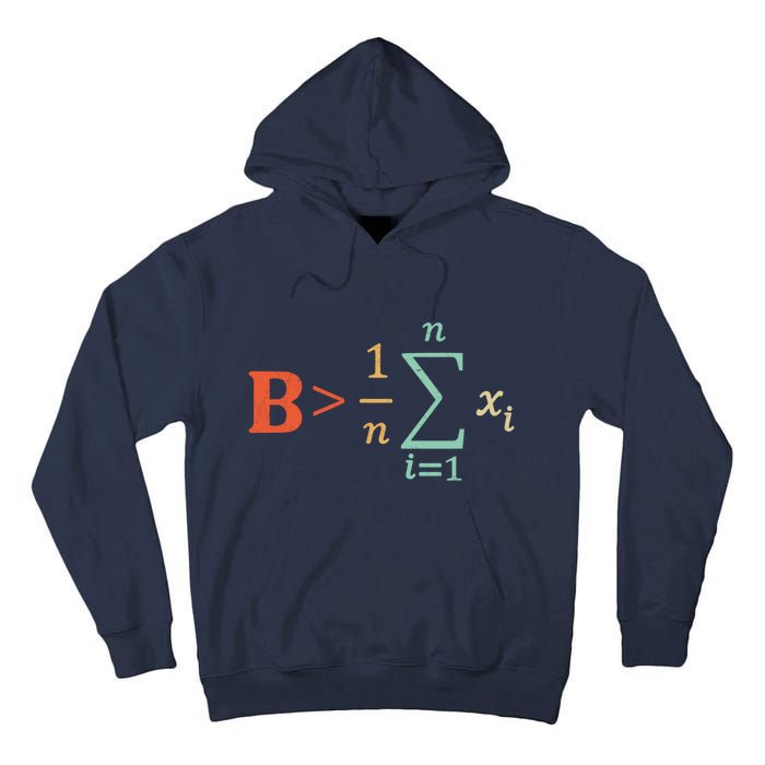 Be Greater Than Average Funny Math Teacher Nerd Tall Hoodie